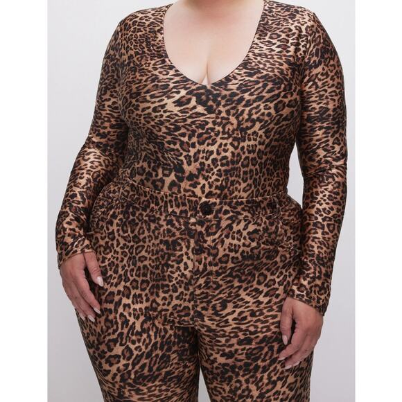 Good American Compression Thong Bodysuit Leopard Cheetah Size 2X - Picture 7 of 8